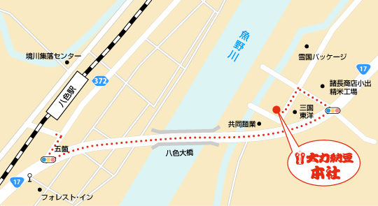 八色駅からの地図