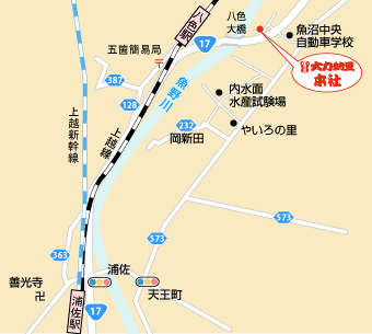 浦佐駅からの地図